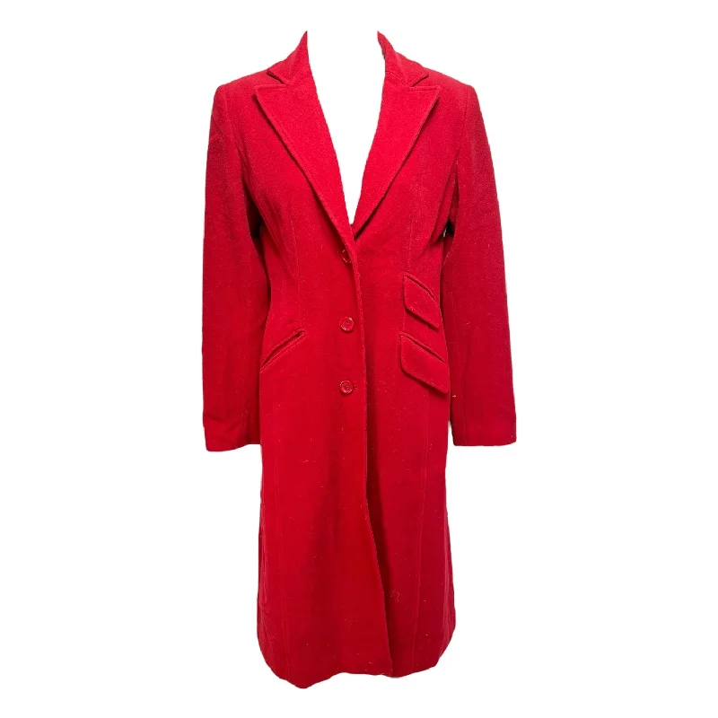 Coat Wool By Loft In Red, Size: 0